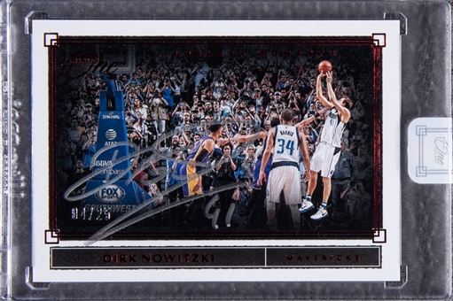 2019-20 Panini One and One Timeless Moments #TM-DNW Dirk Nowitzki Signed Card (#04/25) - Panini Sealed